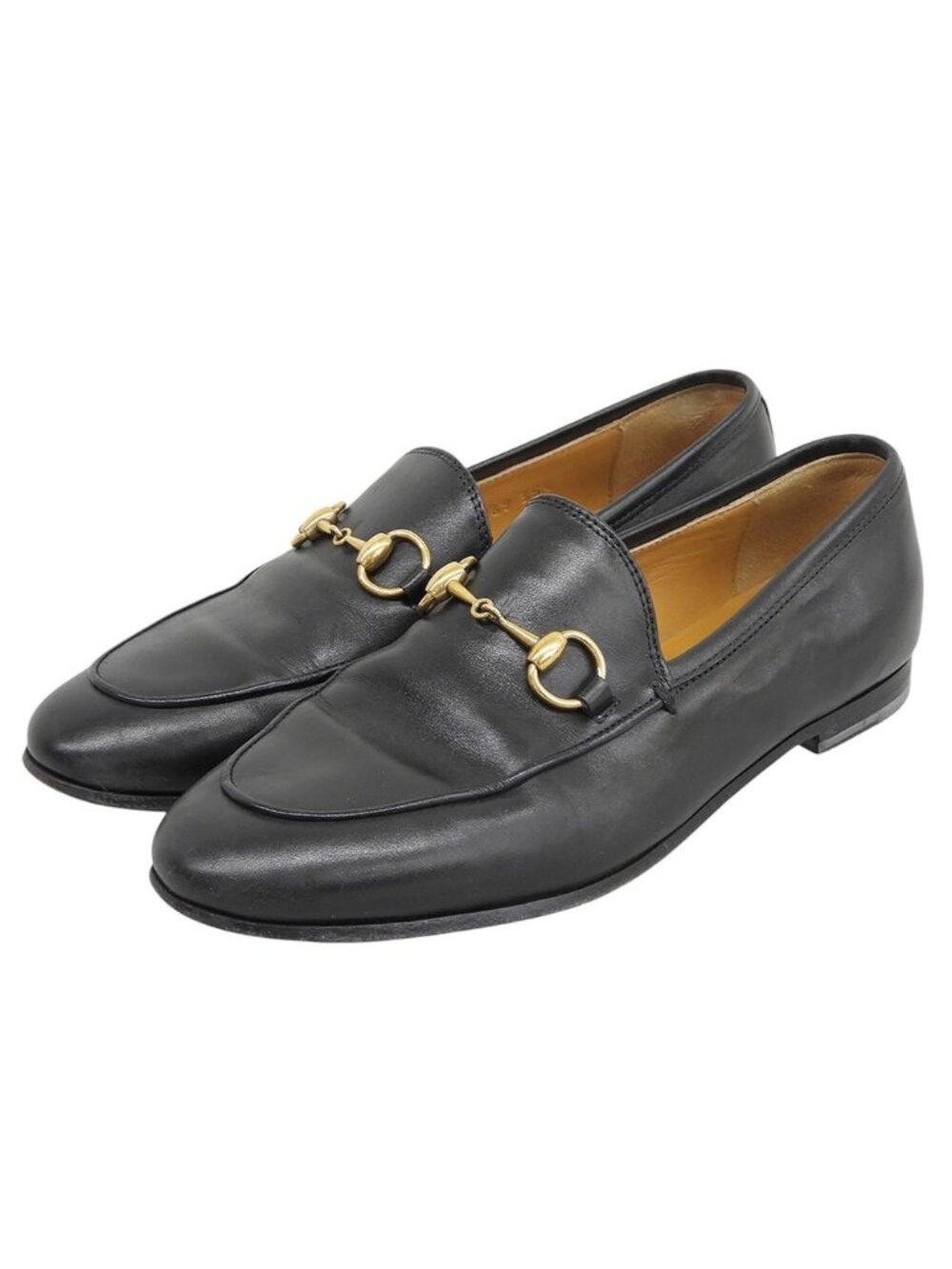 Gucci Jordaan Horsebit Leather Loafers Shoes Black